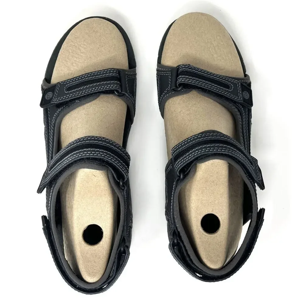 Merrell Mens Sandspur Oak Sandal 12 Black Granite Gray Rugged Adjustable Straps